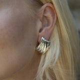 RIPPLE FAN EARRINGS - GOLD