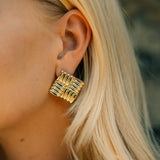 RIPPLE SQUARE EARRINGS - GOLD