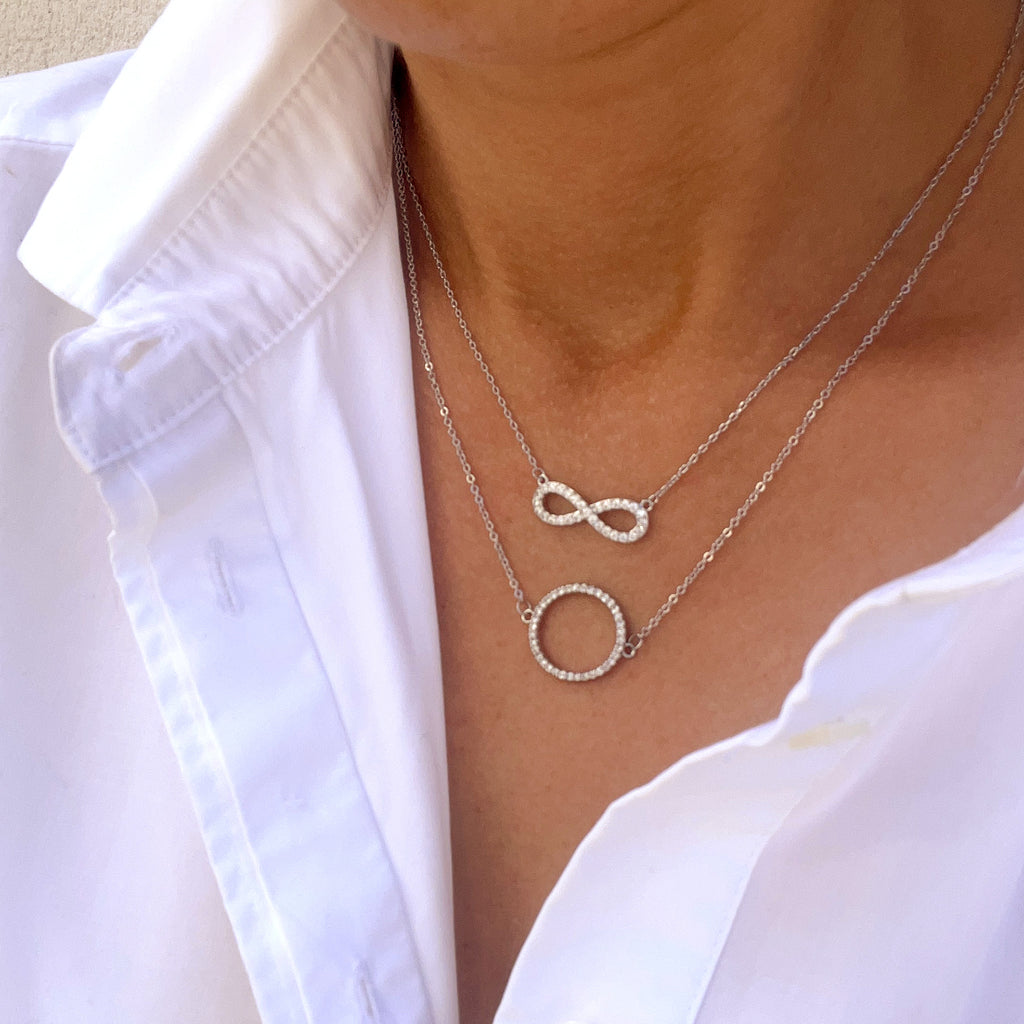 HALO PENDANT NECKLACE - SILVER