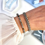 HEXAGON JEWEL BANGLE- SILVER