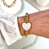HEART CHARM BRACELET- GOLD