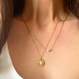 EVIL EYE DOUBLE LAYER NECKLACE- GOLD