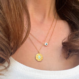 EVIL EYE DOUBLE LAYER NECKLACE- GOLD