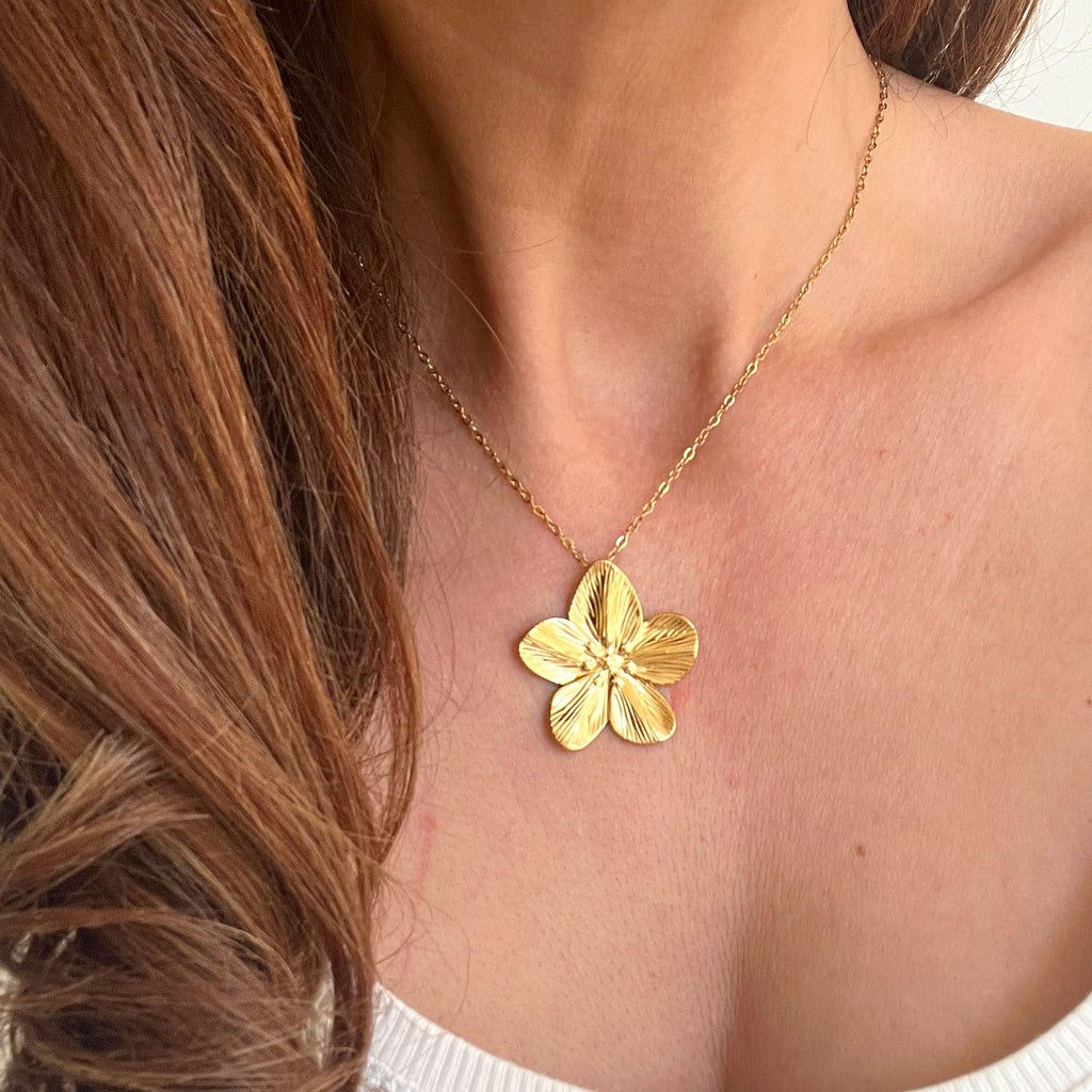 FLORA NECKLACE & EARRING SET- SILVER