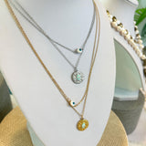 EVIL EYE DOUBLE LAYER NECKLACE- SILVER