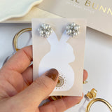 PEARL CLUSTER EARRINGS - GOLD