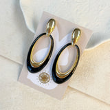 BLACK OVAL EARRINGS