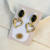 BLACK HEART EARRINGS