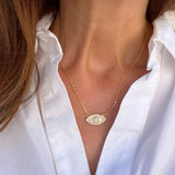 PEARLY EYE PENDANT NECKLACE - GOLD