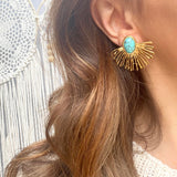 FAN EARRINGS - TURQUOISE