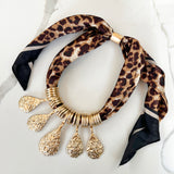 GOLDIE SCARF NECKLACE- LEOPARD