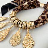 GOLDIE SCARF NECKLACE- LEOPARD