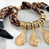 GOLDIE SCARF NECKLACE- LEOPARD