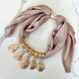 GOLDIE SCARF NECKLACE- TAUPE