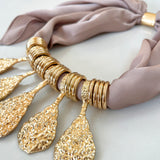 GOLDIE SCARF NECKLACE- TAUPE