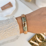 MAYA STRIPE BANGLE- OLIVE