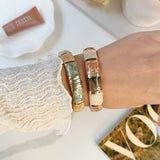 MAYA STRIPE BANGLE- OLIVE