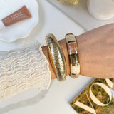 MAYA STRIPE BANGLE- LATTE