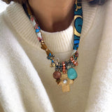 GOLDEN CROSS BANDANA NECKLACE