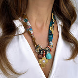 GOLDEN CROSS BANDANA NECKLACE