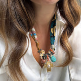 GOLDEN CROSS BANDANA NECKLACE