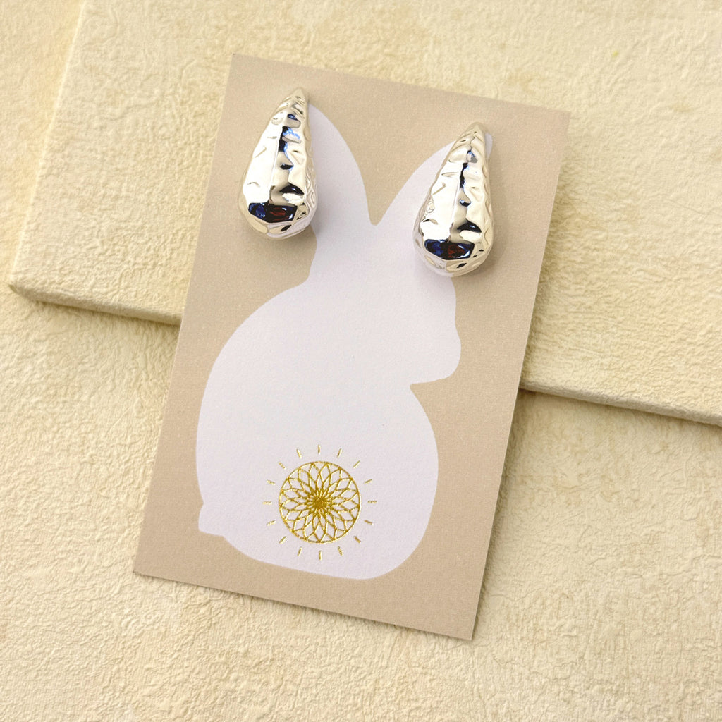 MARNI TEXTURED EARRINGS - SILVER