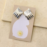 RIPPLE FAN EARRINGS - SILVER