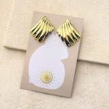 RIPPLE FAN EARRINGS - GOLD