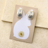 MONROE TEXTURED EARRINGS - SILVER