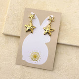 DOUBLE STAR EARRINGS- GOLD