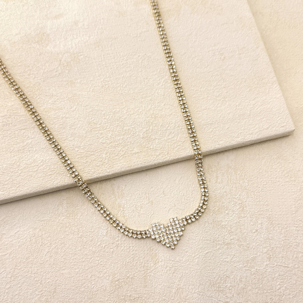 HEART CHOKER- GOLD