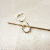 HEXI HOOP EARRINGS - SILVER