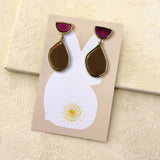 ESME ENAMEL EARRINGS- BROWN
