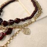 WATERFALL HEART NECKLACE- RUBY