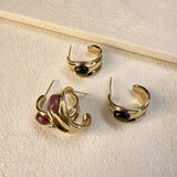 DECO HOOP EARRINGS - ROSE