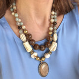 MENA DOUBLE LAYER NECKLACE- AQUA