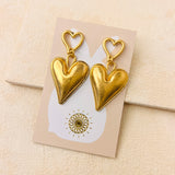 DOUBLE HEART EARRINGS - SILVER