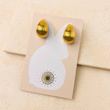 FARAH RIBBED EARRINGS - GOLD