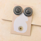 DECO BUTTON EARRINGS - SILVER