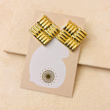RIPPLE SQUARE EARRINGS - GOLD