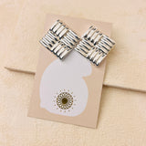 RIPPLE SQUARE EARRINGS - GOLD