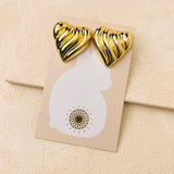 RIPPLE HEART EARRINGS - GOLD