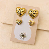 HETTIE HEART EARRING SET - SILVER