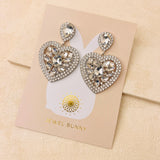 LUXE HEART EARRINGS - BLACK