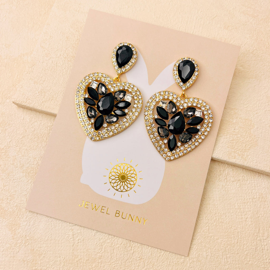 LUXE HEART EARRINGS - SILVER