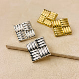 RIPPLE SQUARE EARRINGS - SILVER