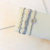 STAR CLUSTER STACKING BRACELET - SILVER