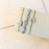 HEART STACKING BRACELET - SILVER