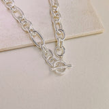 SASKIA CURB LINK NECKLACE - SILVER