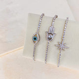 HAMSA HAND STACKING BRACELET - SILVER